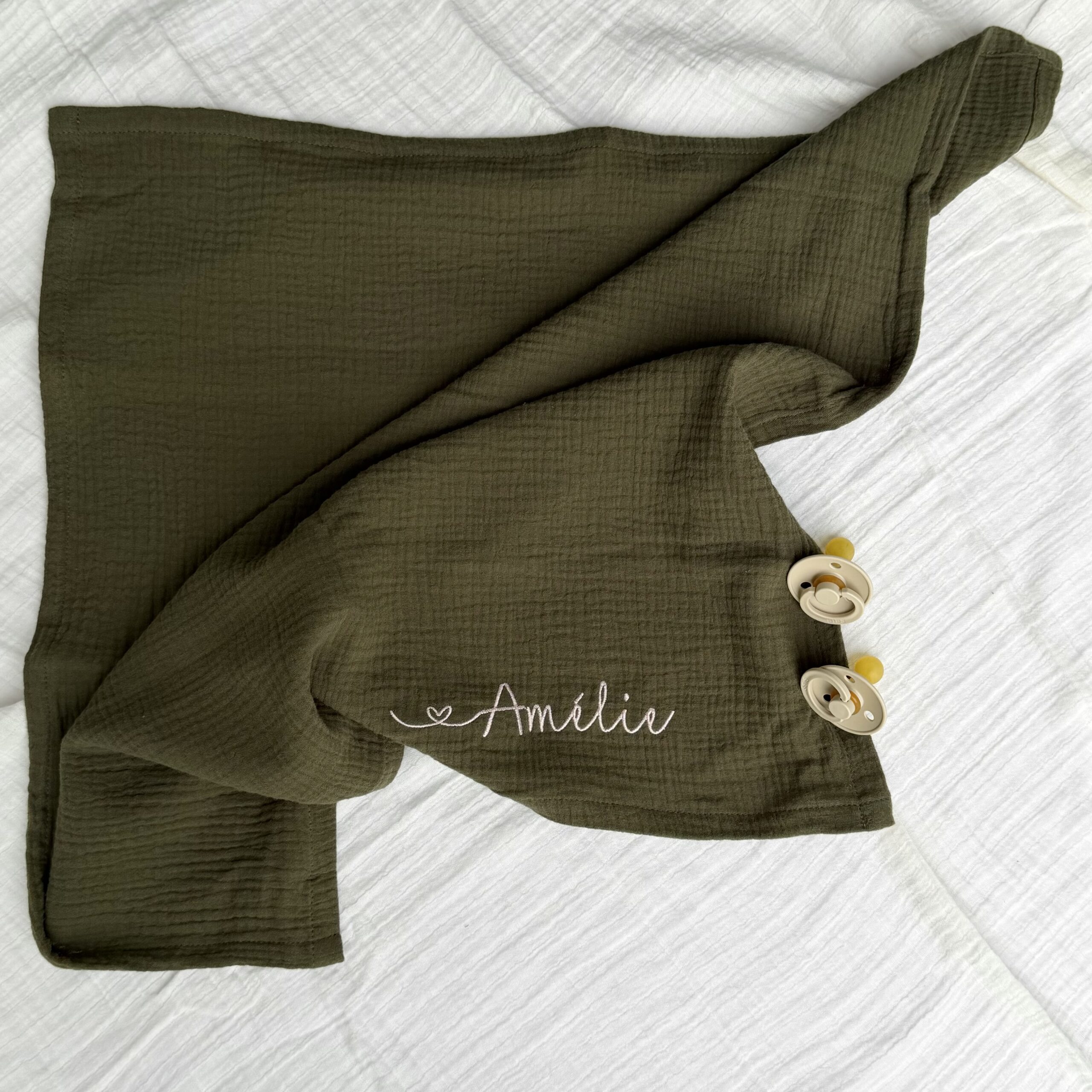 Mulltuch | Musselin Khaki – Bild 4