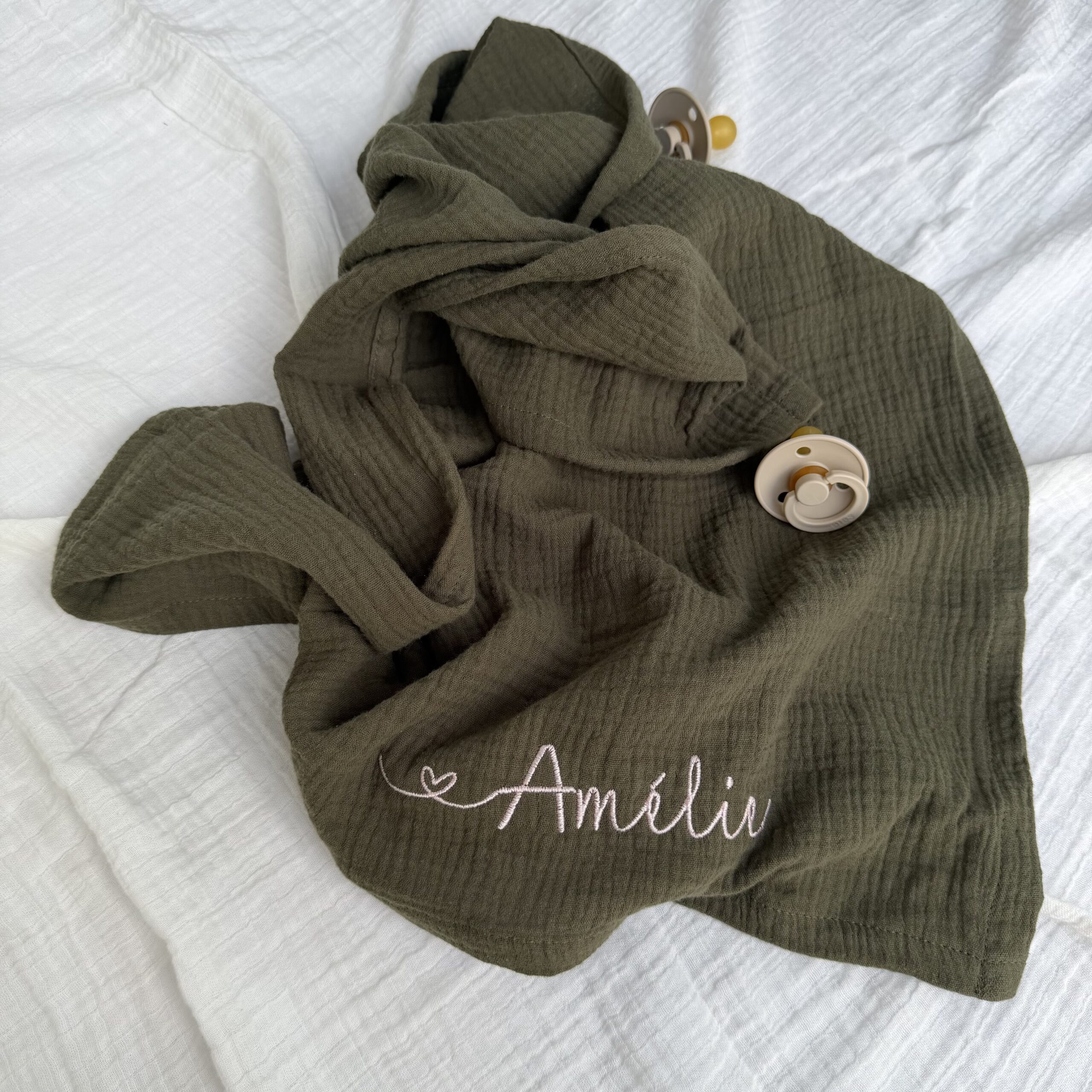 Mulltuch | Musselin Khaki – Bild 3
